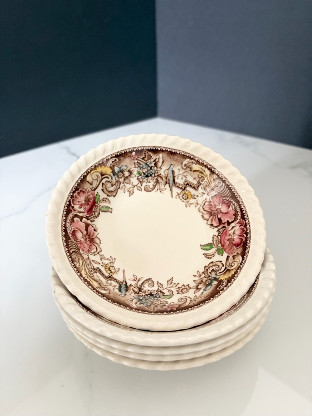 SET of 5 Dessert Berry Bowls - Devonshire by Johnson Brothers